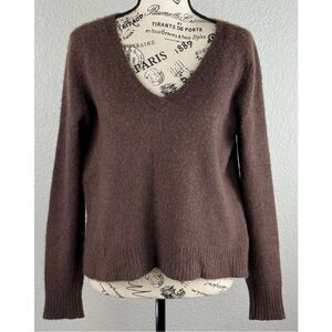 360 Cashmere Women’s Brown V-Neck Sweater, size Small